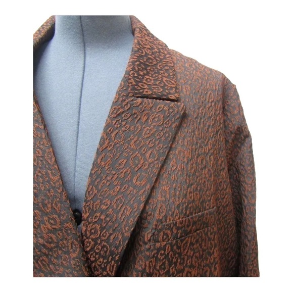 NWT HUTCH Anthropologie Rio Brown Animal Print Oversized Blazer Jacket 3X - Picture 10 of 14